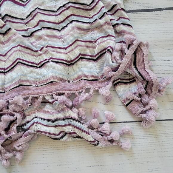 White House Black Market	Size	M/L	Chevron Cape Poncho Tassels Multi Color Easter - Picture 3 of 11